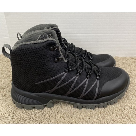 Propet Traverse‎ Hiking Boots Waterproof Mens 10.5 Black/Dark Grey MBA042K NIB